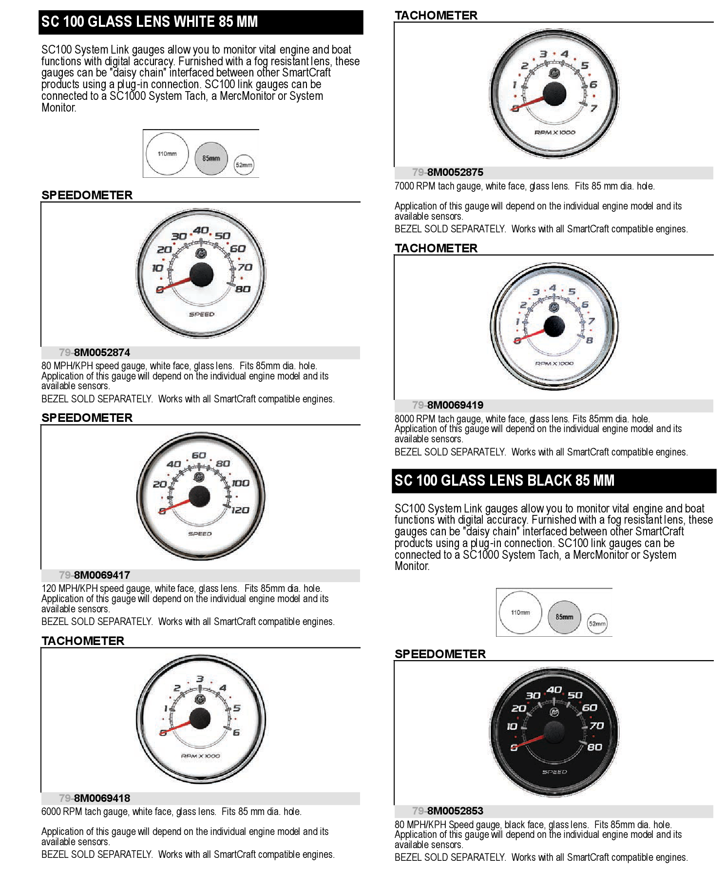 TACH,7K RPM,WHITE