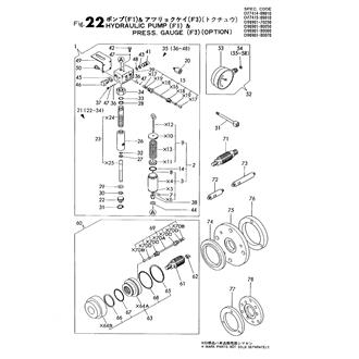 FIG 22. HYD.PUMP(F1) & PRESS.GAUGE(F3)(OPTIONAL)