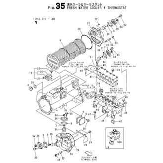 FIG 35. FRESH WATER COOLER & THERMOSTAT