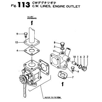 FIG 113. C.W.PIPE,PUMP OUTLET