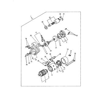 FIG 77. STARTING MOTOR COMPONENT PARTS(EARTH TYPE)(4LH-HT/HTZAY)