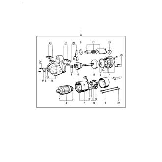 FIG 44. STARTING MOTOR COMPONENT PARTS(4LM-DT)