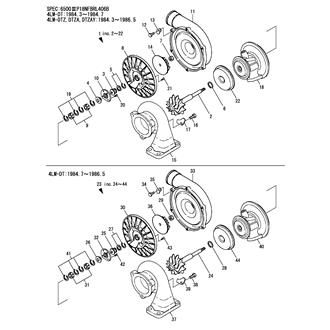 FIG 54. (41A)TURBOCHARGER COMPONENT PARTS(RHB6)