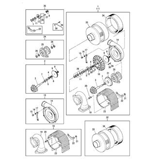 FIG 19. TURBOCHARGER COMPONENT PARTS