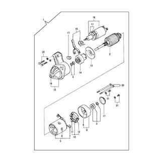 FIG 66. STARTING MOTOR COMPONENT PARTS