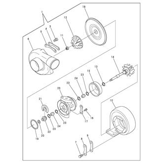 FIG 13. TURBOCHARGER COMPONENT PARTS