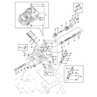 FIG 43. HYDRAULIC OIL PRESSURE REGULATING VALVE & SAFETY VALVE