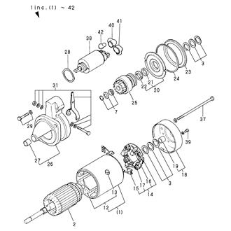 FIG 32. STARTING MOTOR COMPONENT PART(12V 1.8KW)