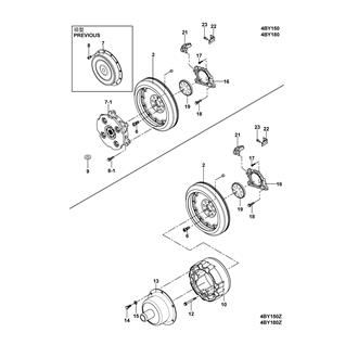 FIG 13. FLYWHEEL & CYL.MOUNTING PARTS